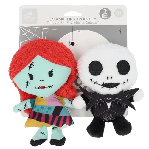 Image of Kids Preferred Disney Cuteeze 2 Pack Nightmare Before Christmas Jack and Sally Stuffed Animal Plush Toy - for Babies and Toddlers, Multicolor,6 inches