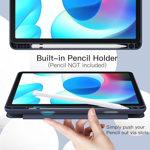 Image of TGK Trifold Flip Case Cover for realme Pad 10.4 inch Smart Flexible with Pencil Holder (Blue)
