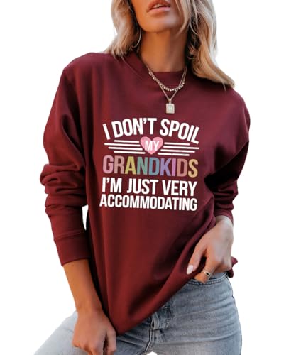 Grandma Sweatshirt Womens I Don't Spoil My Grandkids Graphic Shirt Crew Neck Funny Gigi Mimi Nana Life Pullover Top4