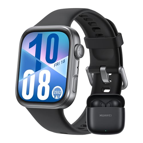 HUAWEI Watch FIT 4 Smartwatch + FreeBuds SE 2, Sports Fitness Tracker, 5ATM Wasserdicht, Gesundheits-Insights, Bis zu 10 Tage Akku, Kompatibel mit Android™ & iOS, 30 Monate Garantie, Schwarz