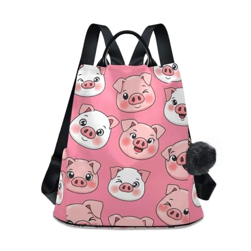 Sac à dos décontracté rose mignon de dessin animé pour femme