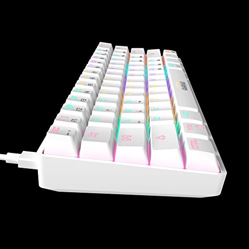 Image of ZEUS GAMDIAS Mechanical Gaming White Keyboard and Mouse Combo Wired RGB LED Backlit 60% & 12800 DPI Ergonomic Mouse for Windows PC Desktop Gamers & Large Mouse Mat ( Tenkeyless Keyboard Mouse Set)