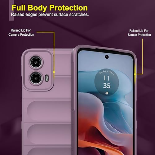 Image of amazon basics Back Case Cover for Motorola Moto G45 5G | Compatible for Motorola Moto G45 5G Back Cover | Liquid Silicon Magic Case with Camera Protection | Lavender