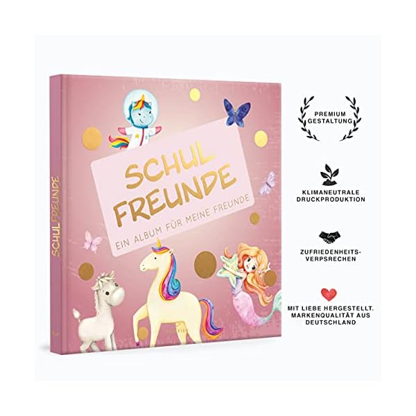 Schulfreunde - MÄDCHEN: ein Album für meine Freunde, Geschenk für Schultüte Einschulung, Schulanfang (Freundebuch Schule) PAPERISH® (PAPERISH Geschenkbuch) – Bild 3