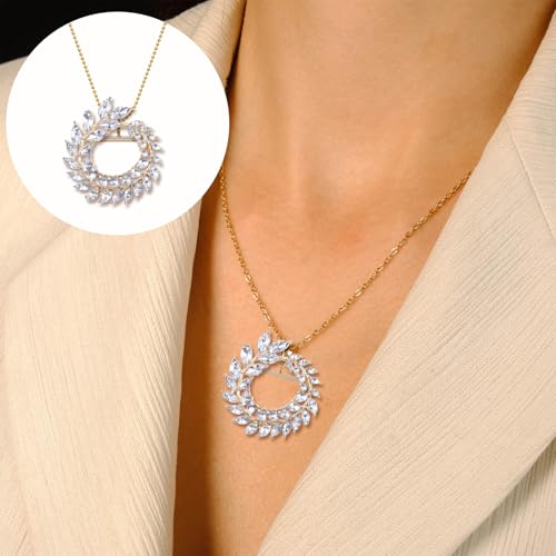 Image of 6PCS Brooch to Pendant Converters, Pin Necklace Adapters Brass Pin to Necklace Converter Pendant Converter Gold /Silver Brooch Converters for Changing Brooches Pins to Pendant (8 mm, 13 mm, 20 mm)