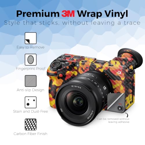 Image of Carbon Fiber Camera Skin Compatible with Sony FX2 Digital Camera (2025) - Warm Modern Camo - Premium 3M Vinyl Protective Wrap Decal Cover - Easy to Apply | Crafted in the USA by MightySkins