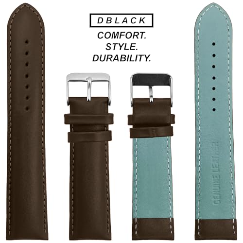 Image of DBLACK ''ZEUS'' Genuine Leather Watch Strap, Minimalist Design Watch Belt / / For 18mm, 20mm, 22mm, or 24mm Full-Padded Watch Band (Choose Your Size & Color)