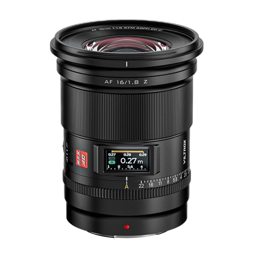 Image of VILTROX AF 16mm F1.8 Z Full Frame Lens for Nikon Z-Mount, AF 16mm F /1.8 Z with Built-in LCD Screen Wide Angle Lens for Nikon Z Mount Z7 Z7ii Z8 Z8ii Z9 Zf Z30 Z50 Zfc