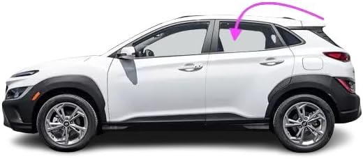 Rear Left Driver Side Door Window Glass /Clear Compatible With 2018-2023 Hyundai Kona 4D SUV Models
