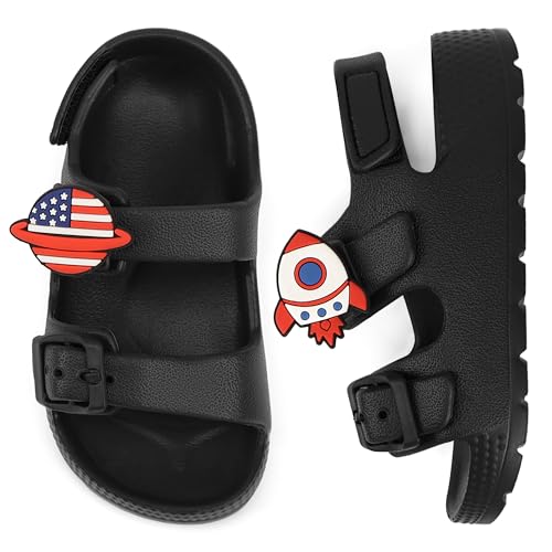 Image of ChayChax Toddler Boys Girls Double Buckle Sandals Children's Adjustable Back Strap Water Sandal
