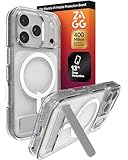 ZAGG Crystal Palace Case with Kickstand for iPhone 17 Pro - Clear, Drop Protection (13ft/4m), MagSafe Charging Compatible, ClearGuard Anti-Yellowing Technology, Scratch Resistant Phone Case