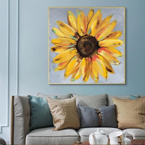 Toile peinture abstrait jaune tournesols | Énergie positive pour votre foyer