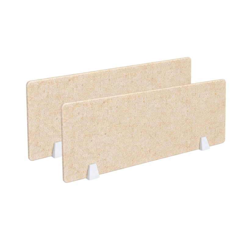 Image of Timber Acoustics Acoustic Desk Divider | Reduce Noise And Visual Distractions | Privacy Panels For Office - Classroom Soundproofing | Table Mounted (16 inch x 24 inch) (Cream, Set of 2)