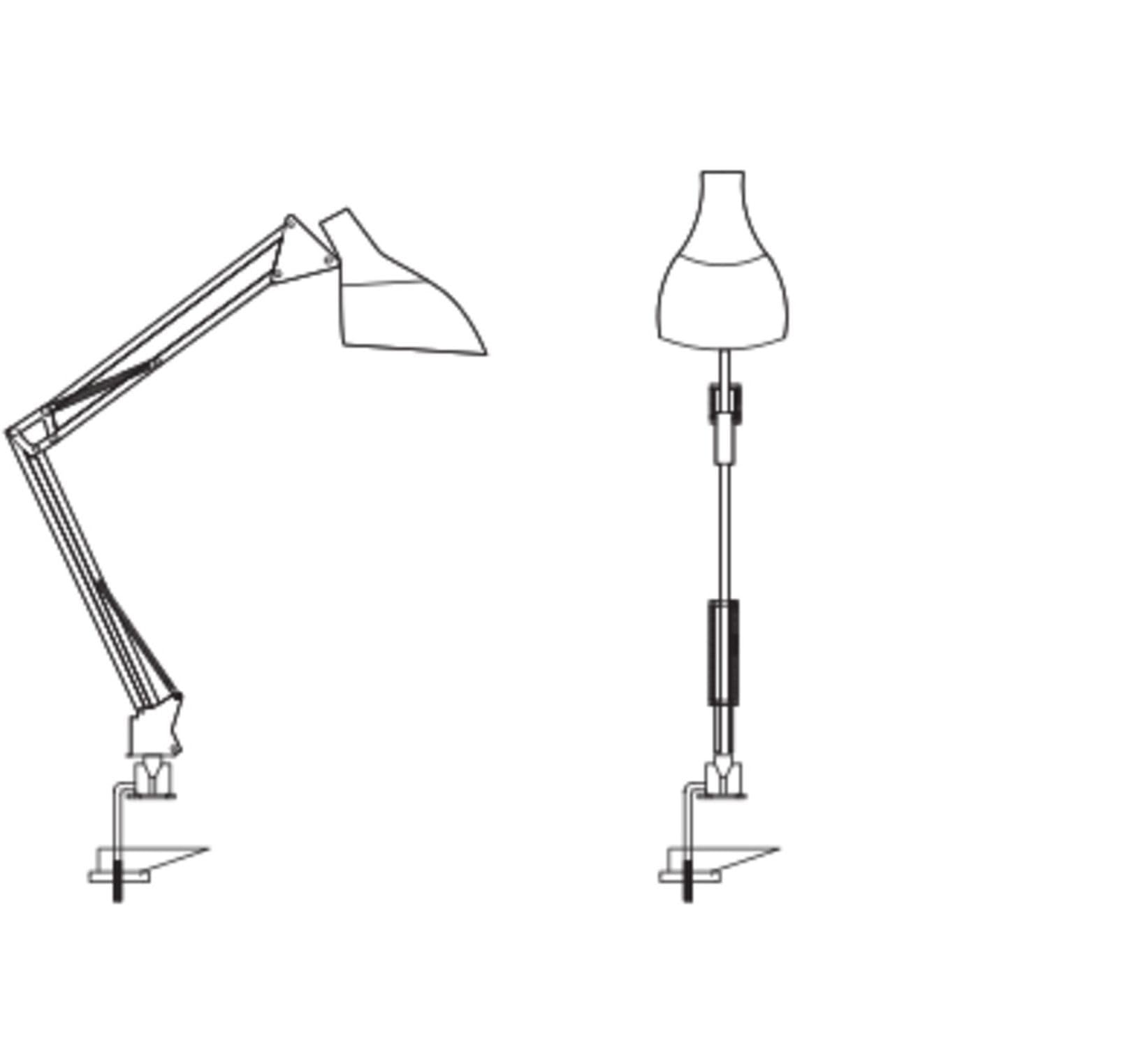 Licht-Erlebnisse Klemmleuchte Metall Weiß E27 verstellbar modern funktional Schlafzimmer Büro Arbeitszimmer H:40 cm Tischleuchte Schreibtisch