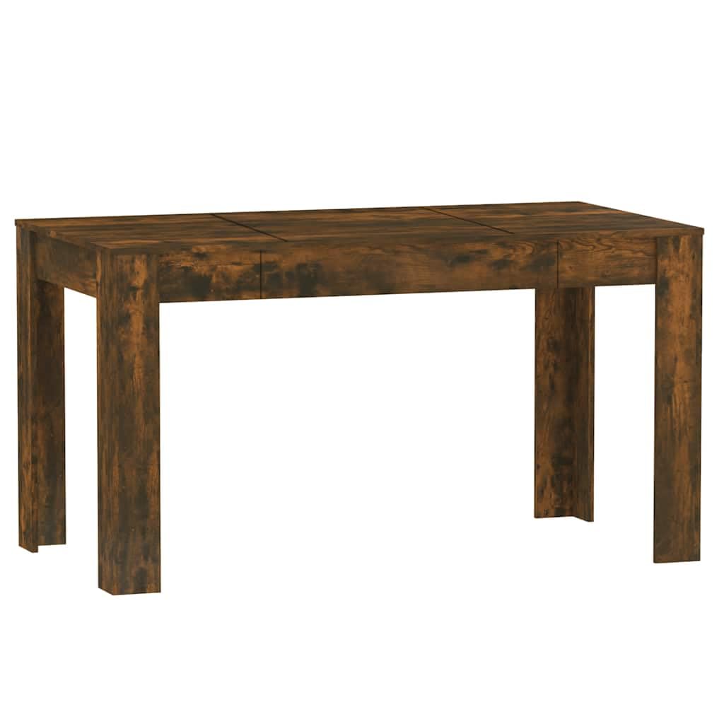vidaXL Mesa de Comedor para 4 Personas, Rectangular, 140x74,5x76 cm, Madera de ingeniería, Acabado Roble Ahumado, Diseño Resistente, Estilo Moderno, Mueble de Comedor Interior