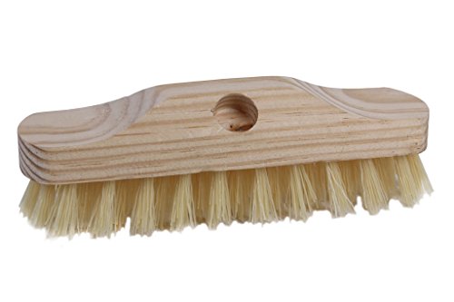 Cofan Cepillo de Buque Manual | Con Fibras de Plástico 5 x 10 Filas | Ondulado para Fregar | Color natural con rosca 22 mm