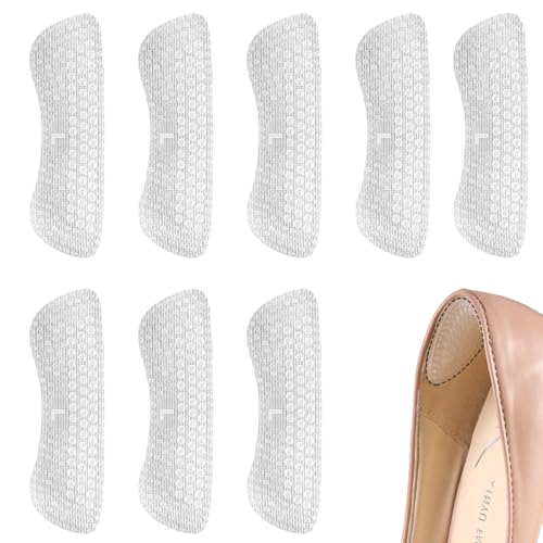 OUDQFCJ 8 pares de taloneras de silicona, almohadillas para talón, protector de talón, evita rozaduras y deslizamientos, ajuste cómodo para mujeres y hombres - Unisex (transparente)