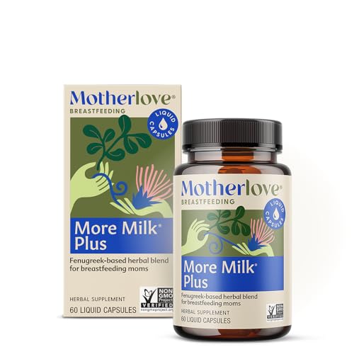 Image of Motherlove More Milk Plus (60 Liquid caps) Fenugreek-Based Lactation Supplement to Support Breast Milk Supply—Non-GMO, Organic Herbs, Vegan, Kosher, Soy-Free