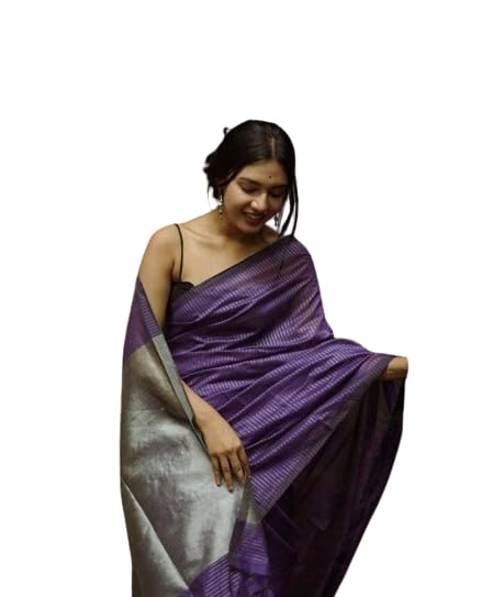Image of Flosive Women's Multicolor Pure Silk Saree With Blouse
