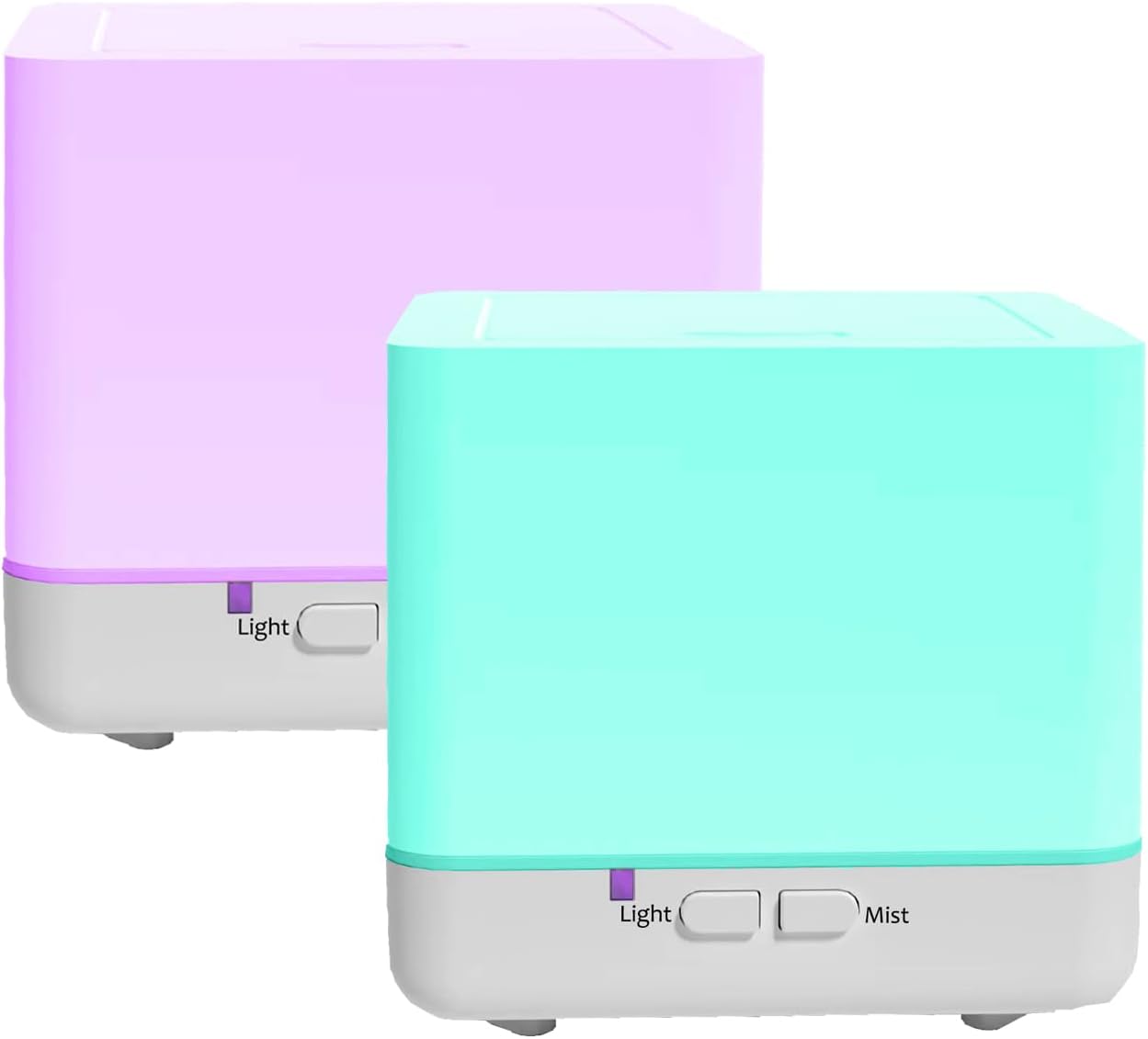 Maiborna 300 ml Important Oil Diffuser x2 Pack Set White Cute Humidifier with Cool Mist, Auto Off, 7-Colors Night time Lignts 3-in-1 Moveable Aroma Diffuser for Bed room/Workplace/Dwelling