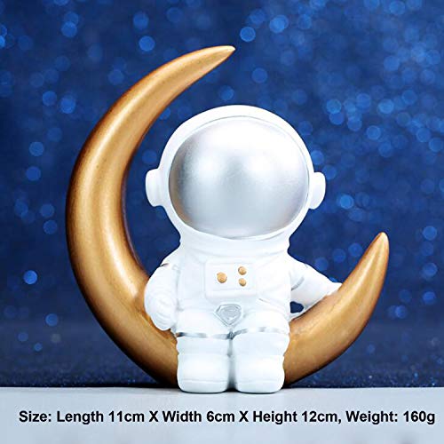 Sumerk Resin Astronaut Cake Toppers Outer Space Cake Toppers Spaceman Birthday Party Cake Decorations Astronaut Figurine Ornament Space Theme Party Favors Gifts #TOP2