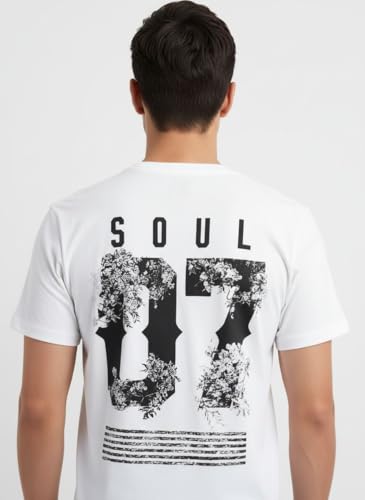 Image of EcoLove Men T-Shirt Printed Cotton T Shirts Round Neck Half Sleeve Tees for Men