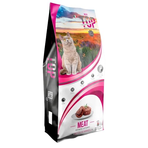 Pet's Garden Top Cats Meat - Crocchette per Gatti Adulti Cibo Secco Ideale per Gatti di Tutte le Razze Ricco di Proteine Nobili Sacco da 20kg Prodotto Italiano