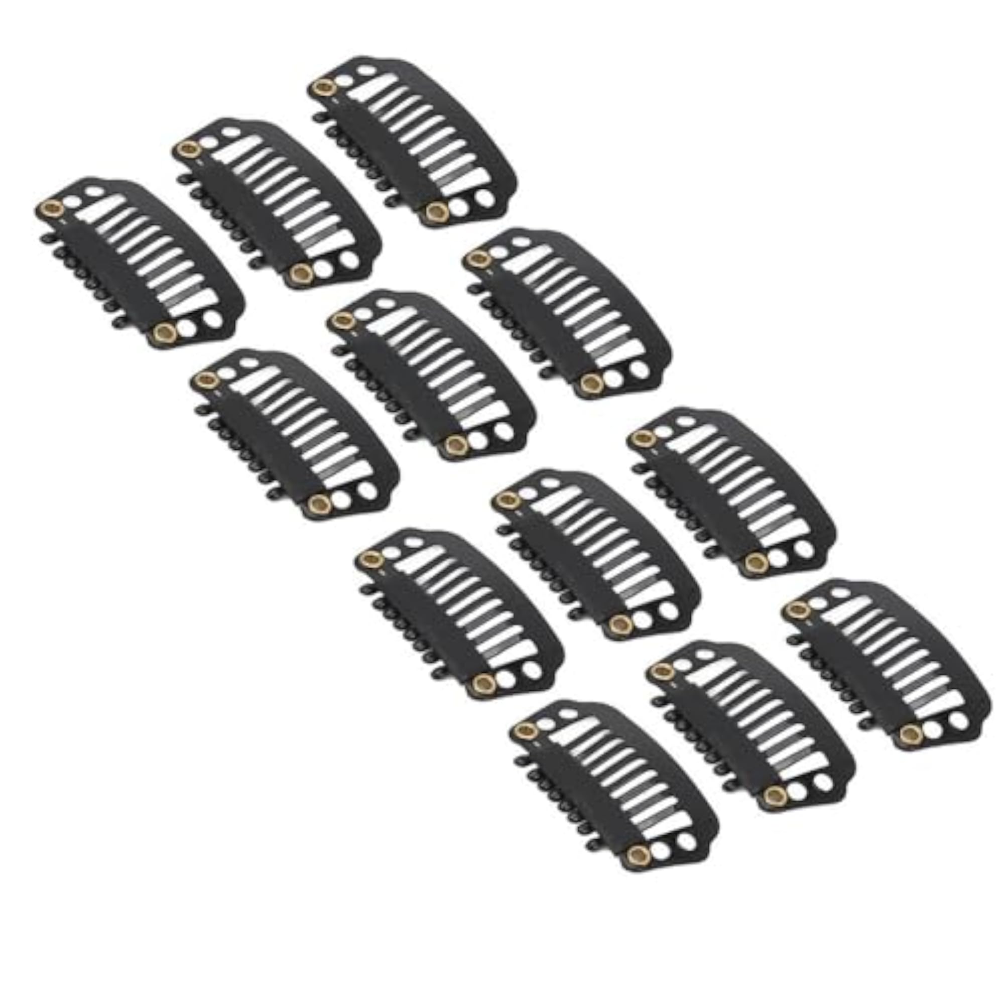 Metal Silicon Snap Clips for Hair Wigs, Set of 12