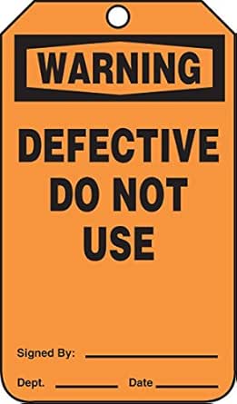 Accufor Signs DT106CTP Safety Tag, Legend "Danger DO NOT USE", 5.75 - View #8