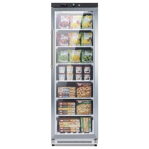 KOOLOTS 12.1 Cu.Ft Commercial Upright Freezer, 24' Reach-In Display Single Glass Door Merchandiser with Lock, Energy-Efficient, Manual Defrost, ETL, NSF & DOE Certified for Restaurant, Garage & Home