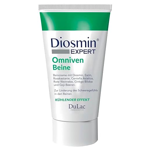 Creme Durchblutung Beine Dulàc, Gegen Schwere Beine, Krampfadern und Besenreiser - Kühl Durchblutungsfördernde Creme mit Diosmin, Rosskastanie, Rote Weinrebe, Mäusedorn - Omniven Beine