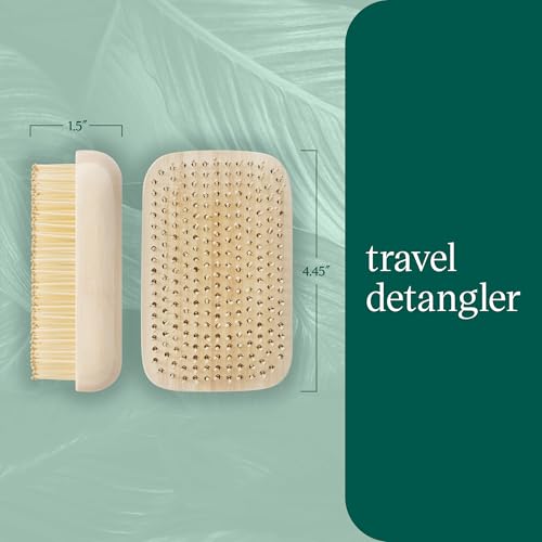 Image of EcoTools Travel Detangler Hairbrush, Gently Detangle & Smooth Hair, Brush For Wet Or Dry Hair, Heat Resistant, Mini Renewable Bamboo Hairbrush For Styling On-The-Go, Vegan & Cruelty-Free, 1 Count