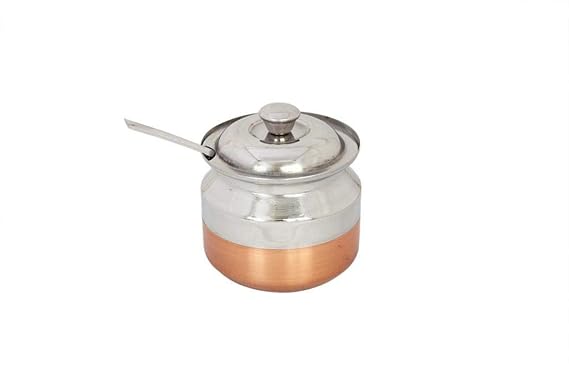 Kaveri Sagar Ghee Pot S3, Steel & Copper Bottom Oil Container, 340 ml