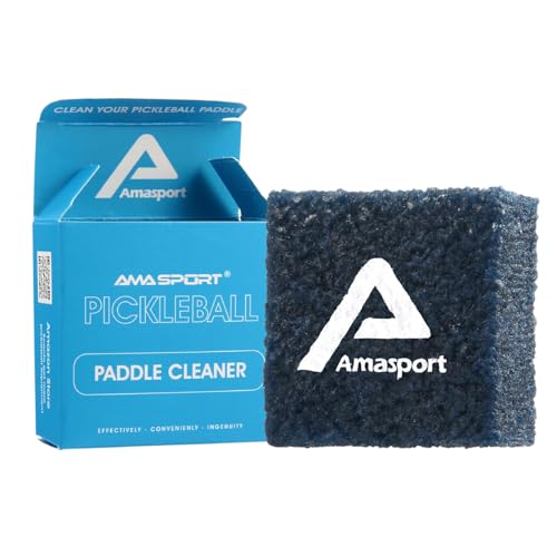 PICKLETECH Pickleball Paddle Cleaner Eraser - Carbon Fiber Pickle Ball Racket Cleaner - One Piece Construction Paddle Eraser - Superior Residue Removal & Maximum Stain Adhesion-Square Dark Blue