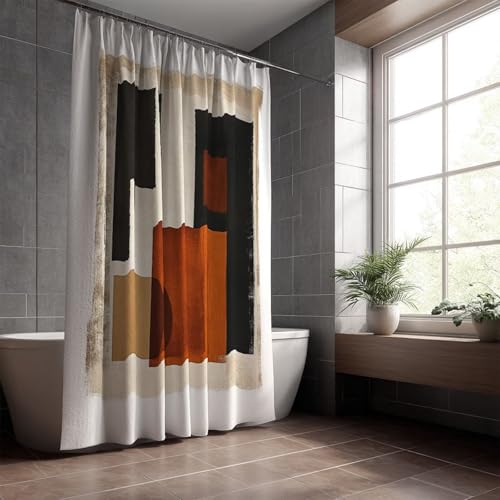 Rideau de douche 100x180 brun imperméable avec 12 crochets - 3