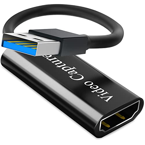 DIWUER Capturadora de Video HDMI, 4K HDMI a USB 3.0 Convertidor Video Audio HDMI Vídeo Game Capture 1080P 60FPS para Edite Video/Juego/Transmisión/Enseñanza en línea