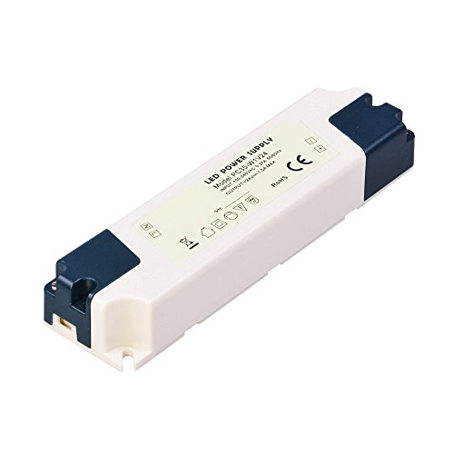 Dapenk Led Strips Hue Lights Bulbs 24v Volt 35W Plastic Power Supply Transformers Drivers Ac Dc Adapters PSU PC Series Indoor Dustproof Slim(PC35-W1V24)