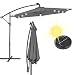 Produktbild ML-Design Alu Ampelschirm Sonnenschirm LED-Solar Anthrazit Ø 300 cm Rund mit Kurbel und Ständer, wasserabweisend, Sonnenschutz UV50+, neigbar, Gartenschirm Terrassenschirm Marktschirm Kurbelschirm