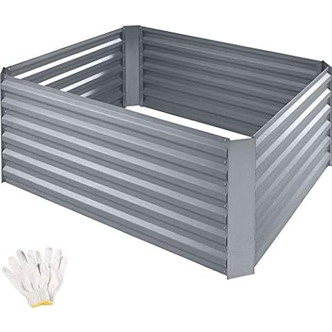 TecTake 403446 Hochbeet aus verzinktem Stahl Cover