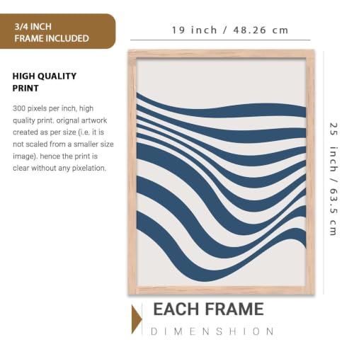 Image of HOTHOUSE Boho Painting Home Decorative Wall Art poster With Frame For Living Room Hotel Wall Decor Digital Reprint Set of 3 (19X25 inch)