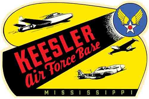 Keesler Air Force Base Biloxi Mississippi MS Vintage Travel Decal Sticker Souvenir Skateboard Laptop
