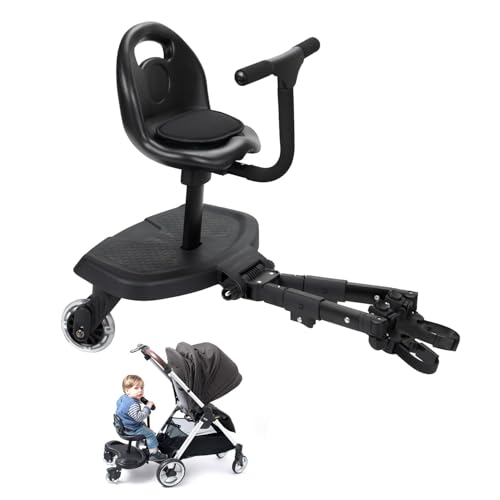 Image of Universal 2-in-1 Stroller Board，Child Rider Stroller Attachment with Saddle Seat and Standing Platform ，Quick and Easy to Use, Safety Design 2025 Upgrade
