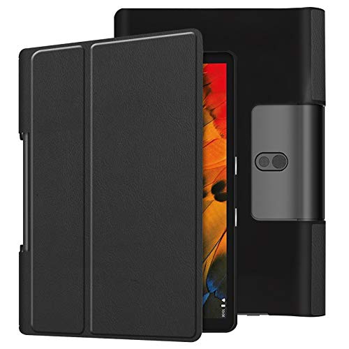 Lobwerk - Funda para Lenovo Yoga Smart Tab YT-X705F de 10,1 Pulgadas, con función Atril y función de Encendido y Apagado automático Negro Negro