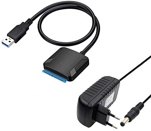Storite USB 3.0 to SATA Hard Drive Adapter Cable for 2.5/3.5 Inch Desktop HDD/SSD Hard Drive Disk and SATA Optical Drive with 12V 1A Power Adapter