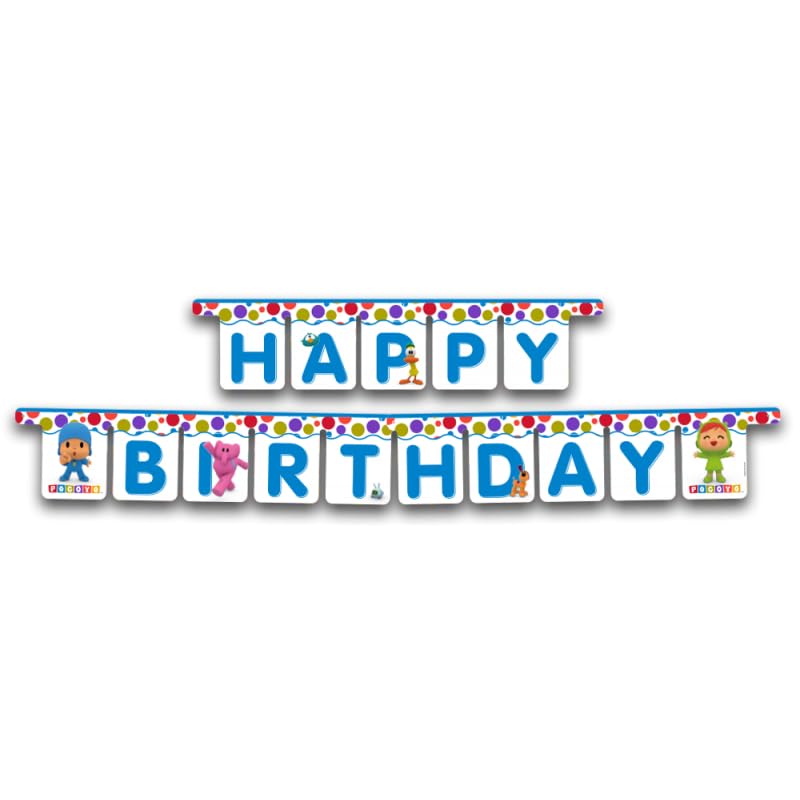 Pocoyo Happy Birthday Garland (9.8ft / 3m), Blue