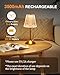 Nusogon Cordless Touch Table Lamp, 3500mAh LED Rechargeable Small Dask Lamp, 3 Colors Dimmable Battery Operated Crysta Lamp for Bedroom Restaurant Kitchen Home Decor, Gold