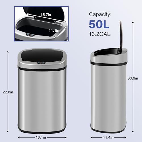 Caneca de basura de cocina 13 gal con sensor y tapa miniatura 2