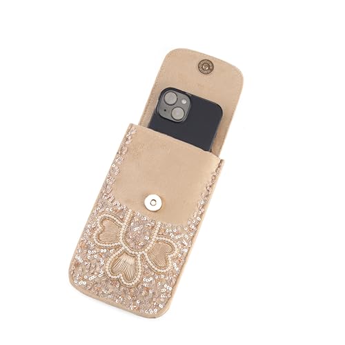 Image of J I ACCESSORIES Velvet Saree Clutch Mobile Pouch Waist Clip Ladies Purse Gift For Women