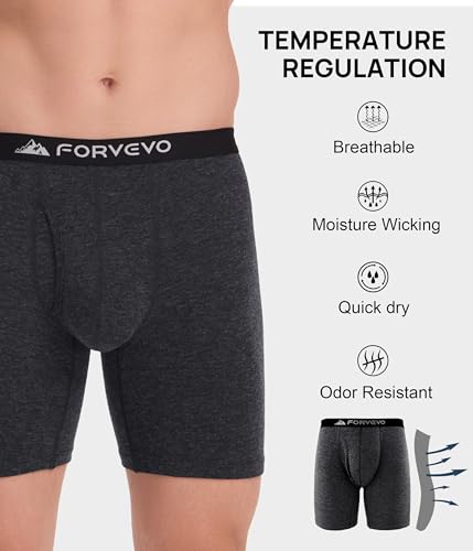 Merino Wool Underwear Men 2 Pack,Breathable Dry Men's Boxer Briefs,Comfortable Moisture Wicking Long leg Boxer Shorts4