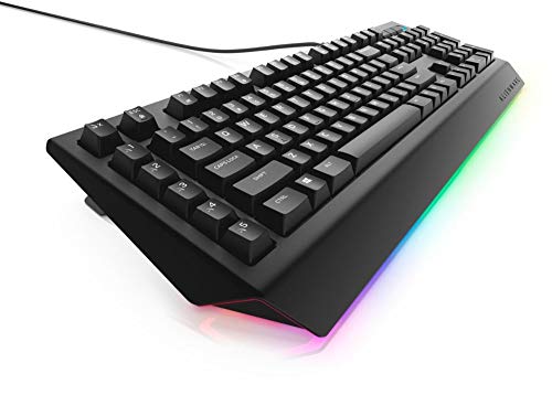 Dell Alienware Advanced AW Wired Gaming Mechanical Brown Switch Keyboard with RGB Ambient Lighting - 5 Programmable Macro Key Functions - Black